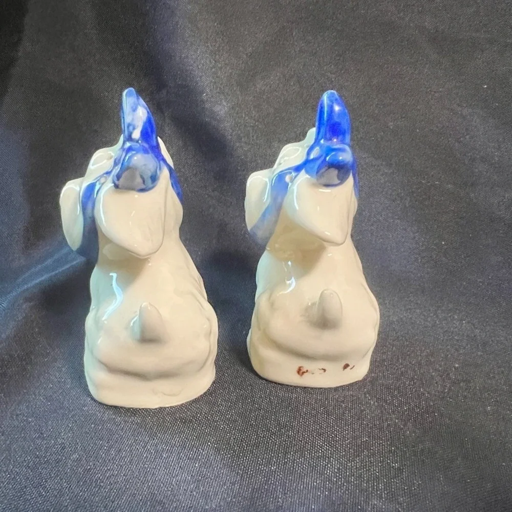 Shawnee Pottery Mugsy Dog Cookie Jar w/ Salt & Pepper Shakers AS IS REPAIRED BOW